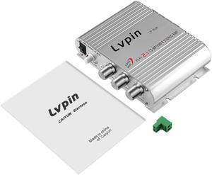 Audio Stereo Bass Speaker AMPLIFIER CD MP3 Radio Car Auto Motor Boat Home Mini Hifi Sliver 12V 20W Lightweight Aluminum 2 (2.0)