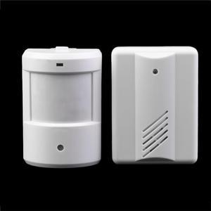 Wireless Detector Alarm Driveway Patrol Garage Infrared Wireless IR Remote Security Doorbell Alarm System Motion Sensor White