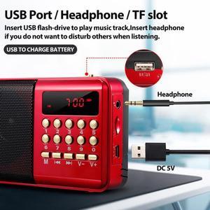 KK11 Mini Portable Radio Handheld Digital FM USB TF MP3 Player Speaker Rechargeable FM Radio For The Elderly