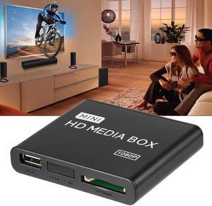 Mini Media Player 1080P Mini HDD Media Box TV box Video Multimedia Player Full HD With SD MMC Card Reader 100Mpbs  EU Plug