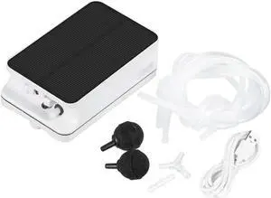 Oxygen Pump Portable Solar Air Pump Built-in Rechargeable Solar Panel Oxygen Pump Aquarium Fish Tank Oxygen Pump