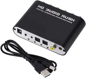 5.1 Channel Digital Audio Decoder Converter Dts/Ac-3 Rush Audio Gear Surround Sound Decoder For Home Theater