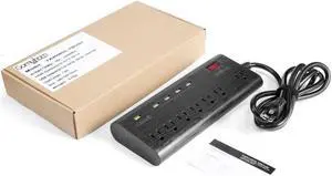 USB Charger Power Socket 7 Way Outlets 1 QC 3.0 USB Port and 4 Smart USB Port Extension Lead Power Strip Surge Protection
