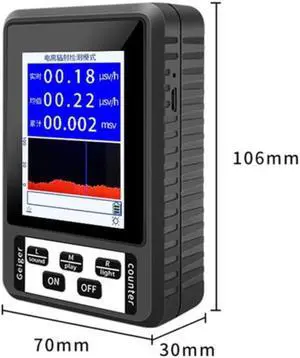 BR-9B Nuclear Radiation Detector Geiger Counter Personal Dosimeter Marble Tester Portable X-rays -rays -rays Detecting Tool