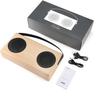 Wooden Bluetooth-compatible Speaker FM Radio MP3 Player Aux Portable Wireless 4000mah Rechargable for Tablet Computer