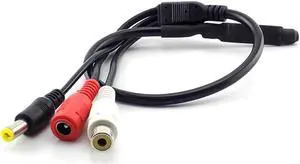 DC 12V Sound Monitor Audio Pickup Mini Pickup Audio Microphone RCA Power Cable for Cctv Security Camera DVR Video Surveillance
