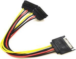 20cm 15Pin SATA Male to 2 Female Elbow Computer Case Power Hard Disk one-to-two Splitter High-Quality Power Cord