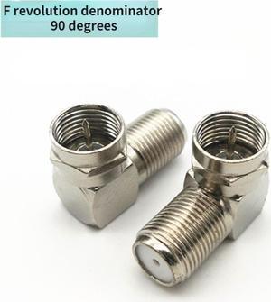 2pcs 90 Degree TV Aerial Antenna Plug Connector Right Angle Adapter Plug To Socket Coax Cable F-Type Male to Female