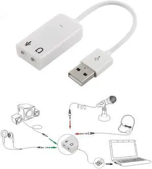 USB Sound Card Virtual 7.1 3D External USB Audio Adapter USB To Jack 3.5mm Earphone Micphone Sound Card for Laptop Notebook PC