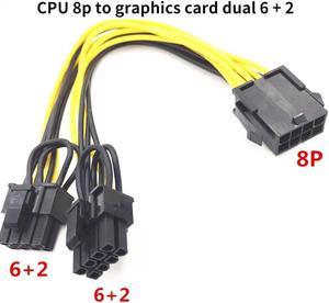 1pcs PCI-E PCIE 8p Female to 2 Port Dual 8pin 6+2p Male GPU Graphics Video Card Miner Power Extension Cable Cord