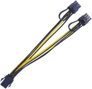 PCI-E 6-pin to Dual 6+2-pin (6-pin/8-pin) Power Splitter Cable Graphics Card PCIE PCI Express 6Pin to Dual 8Pin Power Cable