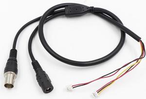 CCTV Camera 5-core Video Cable With DC Input(2pin 2.0mm) + BNC output(3pin 1.25mm) For CCTV Camera