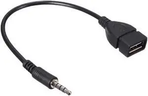 Car MP3 Player Converter 3.5 mm Male AUX Audio Jack Plug To USB 2.0 Female Converter Cable Cord Adapte