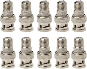 10Pcs/Set BNC Male Plug To F Female Jack Coax Connector Adapter For CCTV Camera