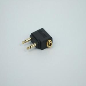 2pc Gold Nickel Plated Air Plane 3.5mm Airplane Airline Headphone Mono Audio Converter Travel Jack Plug Splitter Adapter