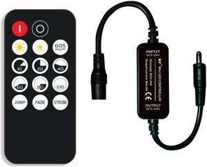 Mini Led Remote Controller DC 5V-24V 14 keys RF Wireless Dimmer For LED Strip Lights Conn ection Black White