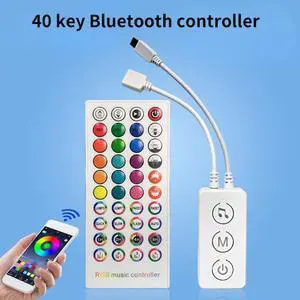 Bluetooth Controller With 40 Key IR Remote For 5-24V LED Strip 5050 LED Light Music Microphone Smart Device For Party Backlights