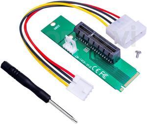NGFF M.2 to PCI-E 4X Riser Card M2 Key M to PCIe X4 Transfer with LED Voltage Indicator for PCI Express 1X to 16X Adapter