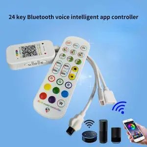 Bluetooth Controller With 24 Key IR Remote For 12V LED Strip 5050 LED Light Music Microphone Smart Device For Party Backlights