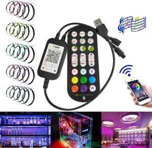 Automobile atmosphere lamp USB Bluetooth controller 5vusb intelligent app controller infrared band key controller