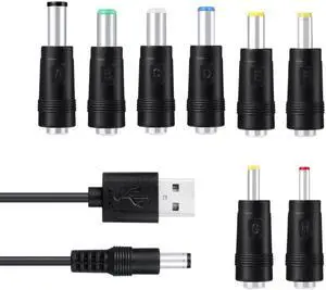 USB to Universal Dc Power Cable Adapter with 8 Connector Plug for LED Pixel Light USB HUB Mini fan Camera Router