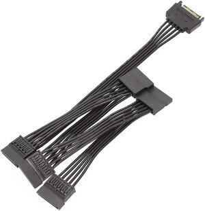 Hard drive Power SATA 18AWG Wire for Hard Drive IDE Molex To 5-Port 15Pin SATA Power Cable Cord Lead HDD SSD PC Server DIY HOT