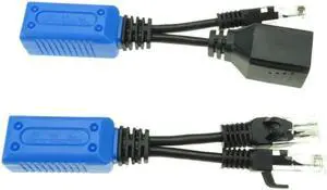 2pcs/1pair RJ45 splitter combiner uPOE cable kit POE Adapter Cable Connectors Passive Power Cable