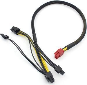 Power Supply Cables Modular PSU 6Pin to Double 6+2Pin Cable Graphics Card Module Line 6P to Dual 8p Splitter Ribbon Cable 18AWG