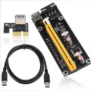 60CM  PCI-E Riser Card   PCI Express 1X to 16X Extension 4Pin SATA Power LED for Video Card
