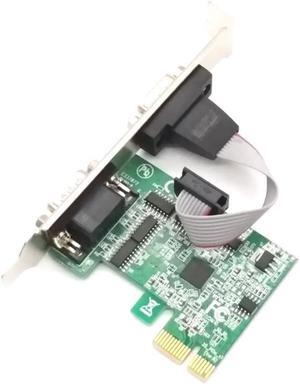 PCIe Dual Serial Expansion Card Chip AX99100 2 Port Industrial DB9 COM RS232 Converter Adapter Controller for Desktop PC