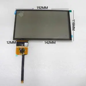 8-inch car touch screen 192x116mm capacitive touch 10PIN connected to TP