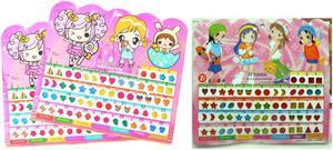 Wonderful Children Stickers Head Earring Cartoon Reward Crystal Stickers Toy 1 Sheet =60PCS