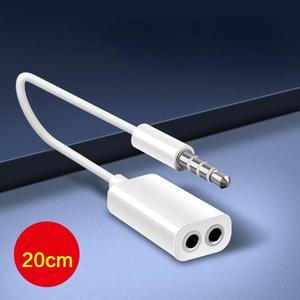 3.5mm Stereo Splitter Audio Male to Earphone Headset + Microphone Adapter White Dropshipping