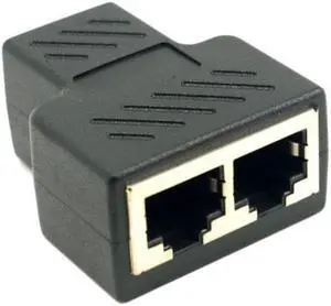 1 To 2 Ways RJ45 Ethernet LAN Network Splitter Double Adapter Ports Coupler Connector Extender Adapter Plug Connector Adapter