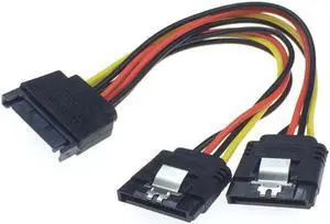 20cm 15Pin SATA Male To Female 2 SATA Splitter Cable Power Adapter Cord Extension Wire Line for HDD Hard Disk Splitter Connector