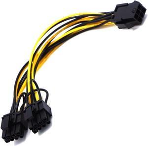 PCI-E 6-pin To Dual 6+2-pin (6-pin/8-pin) Power Splitter Cable Graphics Card PCIE PCI Express 6Pin To Dual 8Pin Power Cable