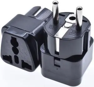 Universal To EU Plug Adapter 10A/16A Schuko Round 2 Prongs Type E European Germany France Italy Swiss Power Conversion Adapter