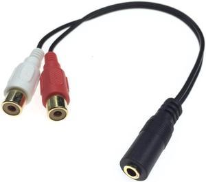 Audio Cables 3.5mm Jack Plug Fmale To 2 RCA Female Stereo Adapter RCA Cable for HDTV PC MP3 CD Player Universal