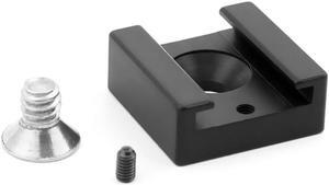 Hot Cold Shoe Mount Adapter With 1/4" Mounting Screw For DSLR Camera Cage Rig Video Flash Light Mic Blackmagic Cinema