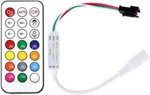 WS2811 WS2812B SK6812 Led Pixel Controller USB/DC MINI 3Keys RF 21Keys  with Remote Controller DC5-24V