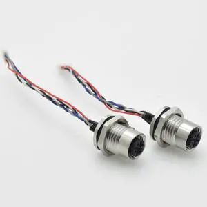 Stainless Steel Socket M12-5 Core Front Lock Female Seat (PG9) Sealed Waterproof and Fireproof Connector M12 Connector