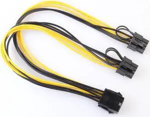 8pin To 2x8pin Pcie Dual 8Pin PCIe 2 X 8pin (6+2pin) Graphics Video Card Power Cable Extension Cable 30cm