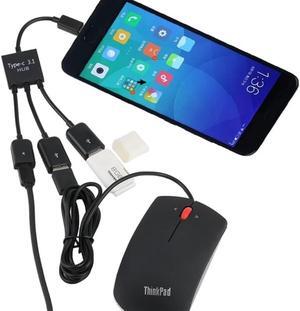 Three-In-One Micro OTG USB Port Adapter Cable Game Mouse Key Conversion Cable for Android Tablet PC USB Flash Drive Card Reader