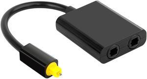 Toslink Splitter 1 in 2 Out Optical Audio Splitter Cable Digital Optical Cable SPDIF Optical Audio Distributor for TV, DVD