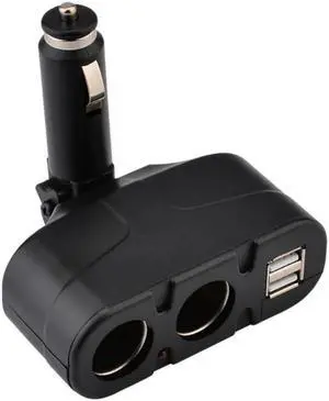 DC 12V 60W Car Cigarette Lighter 2 Way Dual  USB Adapter Charger Plug 90 Degree Foldable for Car SUV Off-road Vehicle