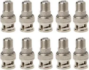 10Pcs/Set  for CCTV Camera BNC Male Plug To F Female Jack Coax Connector Adapter