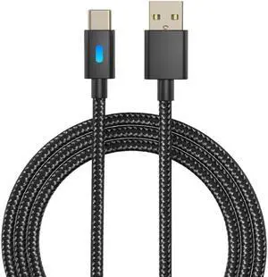 For PS5 USB Charging Cable Type-C Braided Cable with Indicator Light, Data Cable Data Transmission, Cable Length 3 Meters