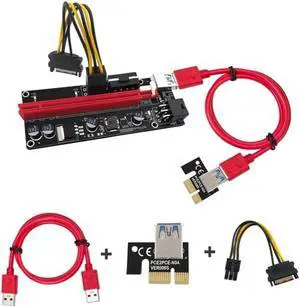 VER009S Plus PCI-E Riser Card 009S PCIE 1X to 16X Extender 6Pin Power 30CM 60CM 100CM USB 3.0 Cable for Graphics Card