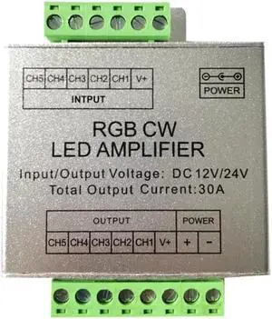 DC12V-24V LED RGBW / RGB Amplifier 12A 24A 30A 3CH 4CH Output RGBW/RGB LED Strip Light Power Repeater Console Controller DC12V-24V LED RGBW / RGB Amplifier 12A 24A 30A 3CH 4CH Output RGBW/RGB LED Strip Light Power Repeater Console Controller