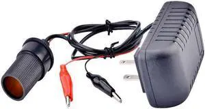 Household Car Charger Cigarette Lighter Base 220V To 12V2A Positive and Negative Clamps Can Test The Voltage Drop Line